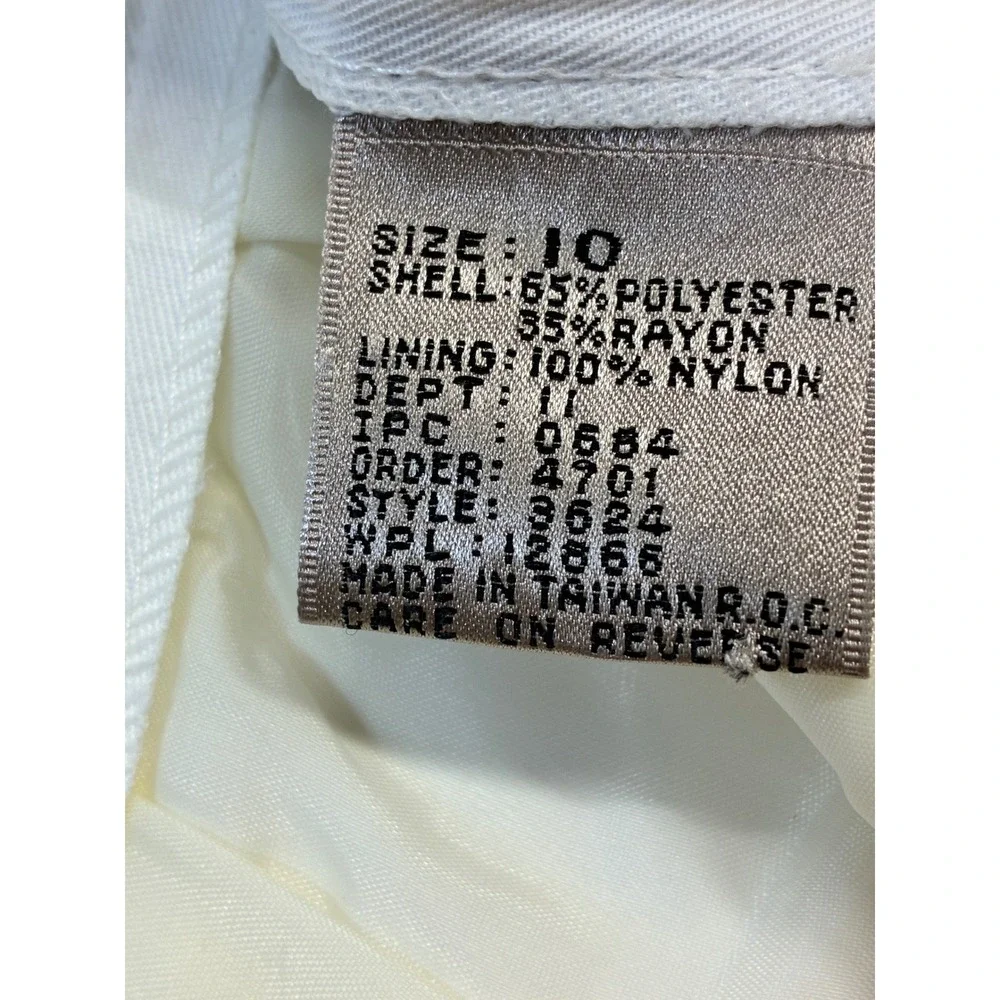 Vintage Sheridan Square Women's 10 Skirt White Midi Pocketed Pleated‎ Business